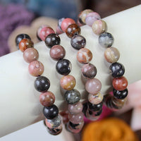 Rhodonite 8mm beaded bracelet