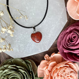 Small Red Jasper Heart Necklace