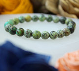 African Turquoise faceted 8mm beaded bracelet