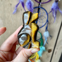 Tiger’s Eye Dog Carving
