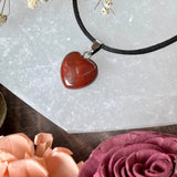 Small Red Jasper Heart Necklace