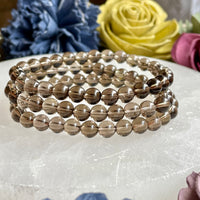 Smoky Quartz 6mm Beaded bracelet