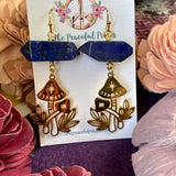 Lapis Lazuli Mushroom Dangling Earrings