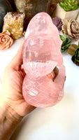 Rose Quartz 1.7 lbs Mermaid Carving