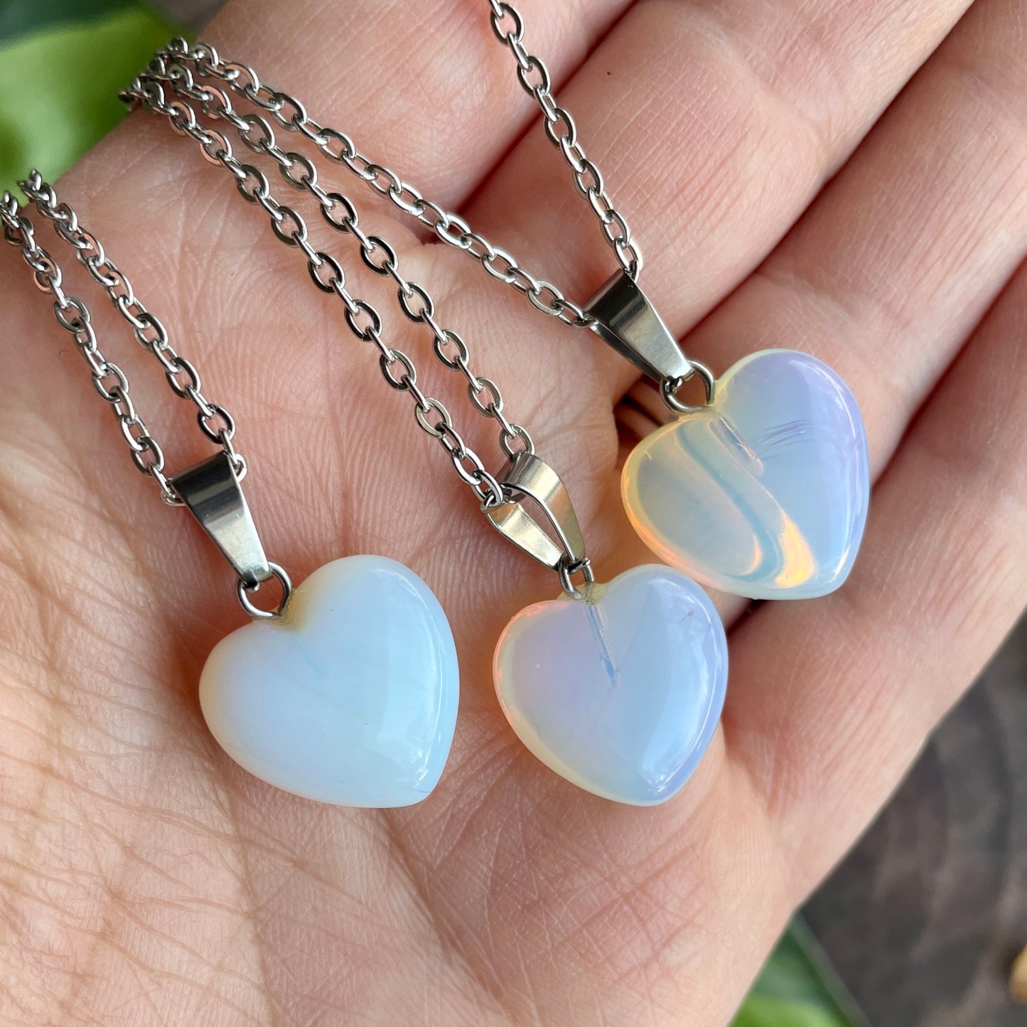 Small Opalite Heart Necklace