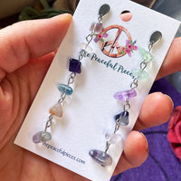Dangling Fluorite Chip Earrings