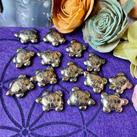 Small Pyrite Turtle Carving Pendant