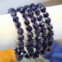 Blue Goldstone faceted 8mm beaded bracelet