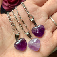 Small Amethyst Heart Necklace