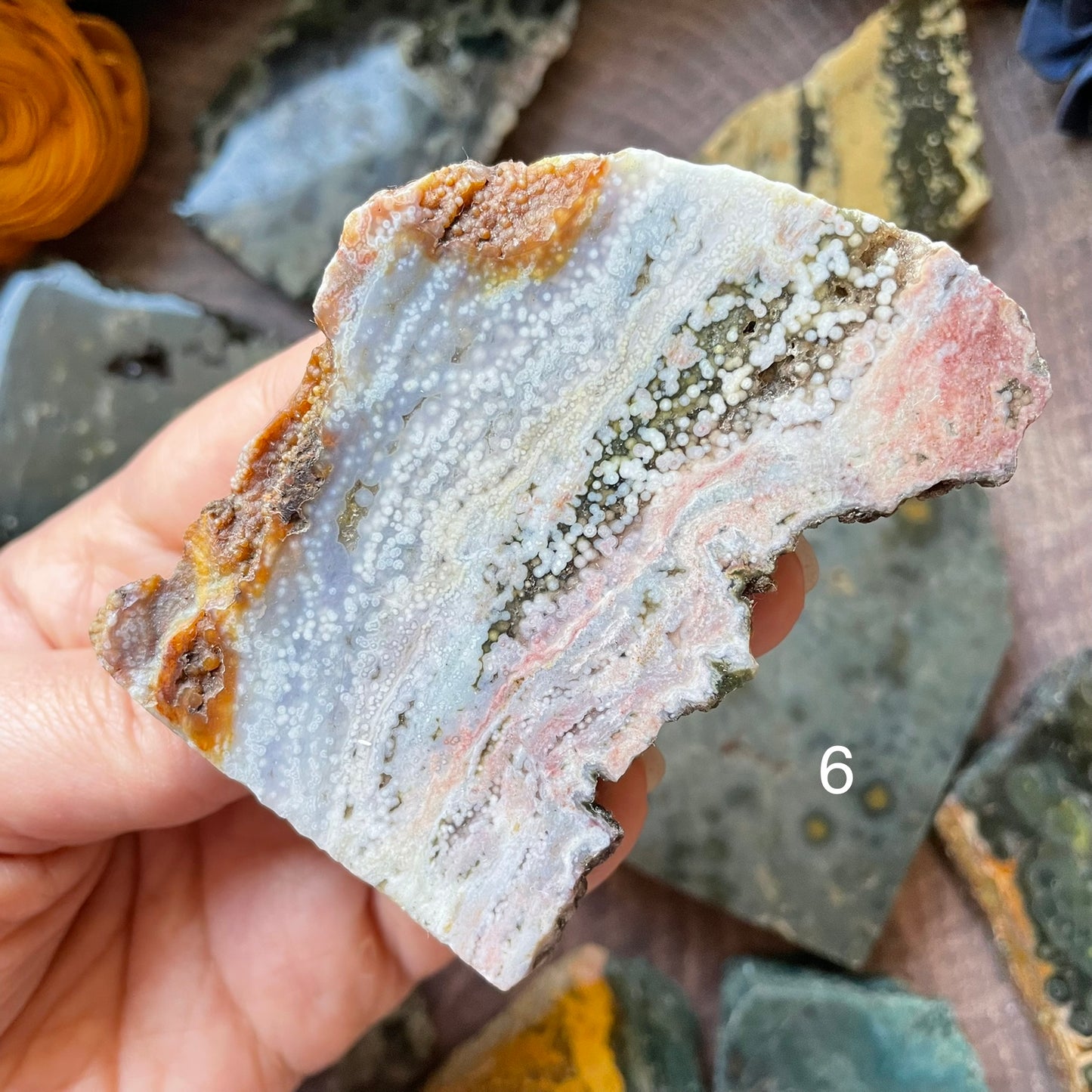 Ocean Jasper Standing Half Polished Slab