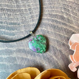 Small Ruby Zoisite Heart Necklace