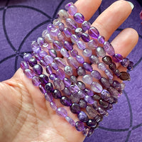Amethyst Tumbled Stone Beaded bracelet