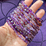 Amethyst Tumbled Stone Beaded bracelet