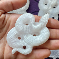 Selenite (Satin Spar) Snake Carving