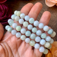 Aquamarine 8mm beaded bracelet