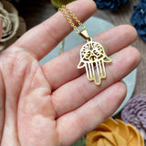 Gold Hamsa Hand Necklace