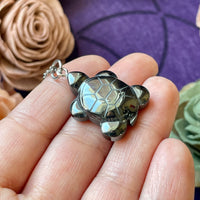Hematite Turtle Carving Necklace