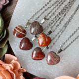 Small Red Jasper Heart Necklace