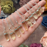 Sterling Silver Natural Citrine Point Necklace