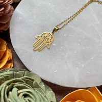 Gold Hamsa Hand Necklace