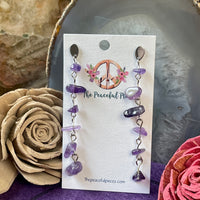 Dangling Amethyst Chip Earrings