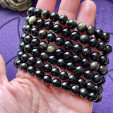Golden Sheen Obsidian 8mm Beaded bracelet