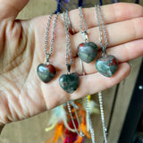 Small Bloodstone Heart Necklace