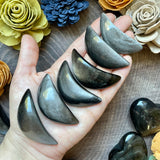 Silver Sheen Obsidian Moon Carving