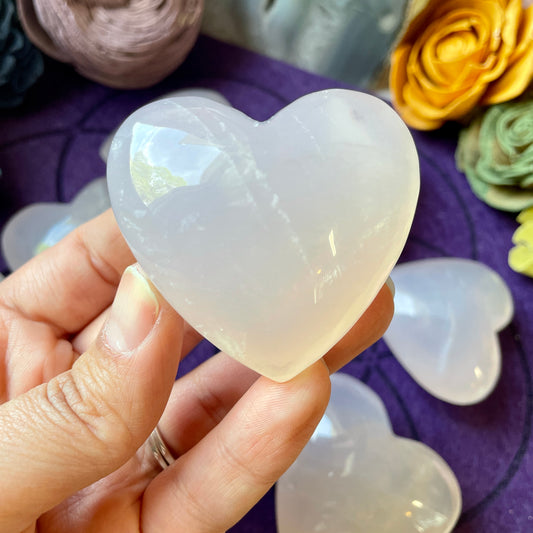 Blue Rose Quartz Puffy Hearts