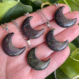 Gemstone Moon Pendant Necklace (choose stone