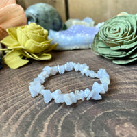 Blue Lace Agate Chip Bead Bracelet