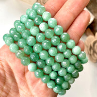 Aura Green Aventurine 8mm Faceted Beaded bracelet