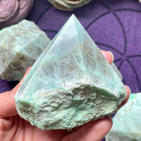 Garnierite (Green Moonstone) Half Polished Point