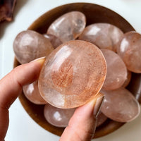 Fire Quartz Polished Palm Stone