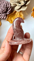 Strawberry Quartz Witch Hat Carving