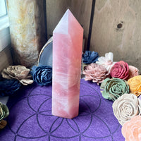 Large Rose Quartz Tower