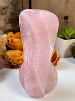 Rose Quartz Cobra Carving