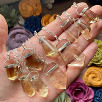 Sterling Silver Natural Citrine Freeform Necklace