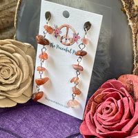 Dangling Carnelian Chip Earrings
