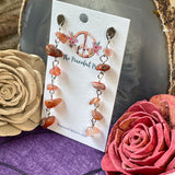 Dangling Carnelian Chip Earrings