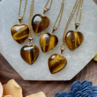 Tiger’s Eye Gold Plated Heart Pendant