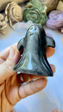 Silver Sheen Obsidian Ghost Carving