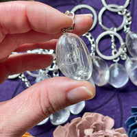 Clear Quartz Tumble Stone Keychain