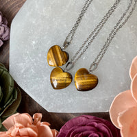 Small Tiger’s Eye Heart Necklace