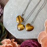 Small Tiger’s Eye Heart Necklace