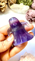 Tall Purple Fluorite Ghost Carving