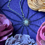 Small Silver Sun Charm Necklace