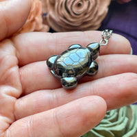 Hematite Turtle Carving Necklace