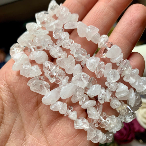 Clear Quartz Chip Bead Bracelet