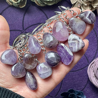 Amethyst Tumble Stone Keychain